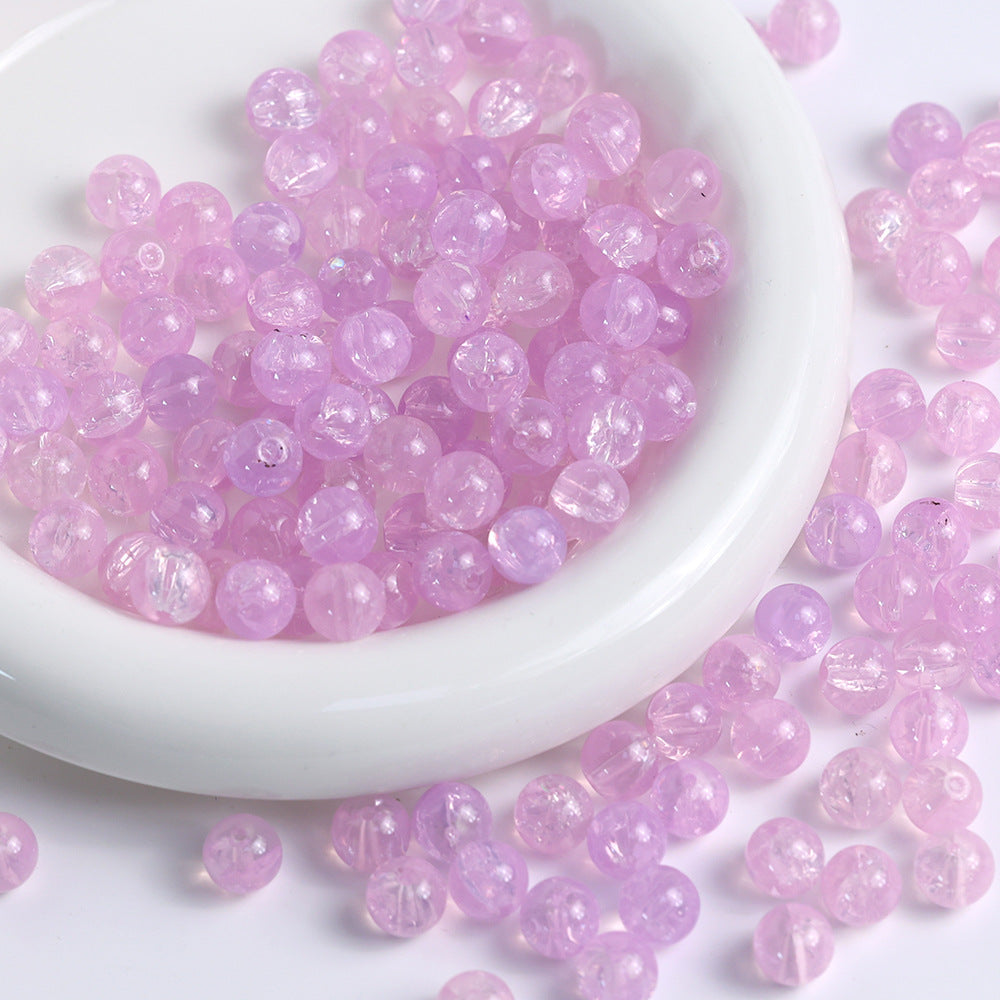 10mm Three-Color Ice Soul Crackle Beads Handmade Glass Beads Loose Beads