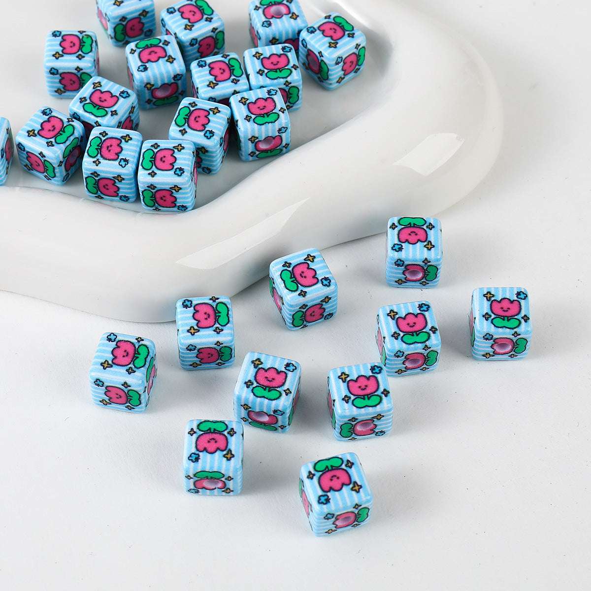 12mm Painted Color Acrylic beads Hamburger Bread Ice Cream Bear Squares