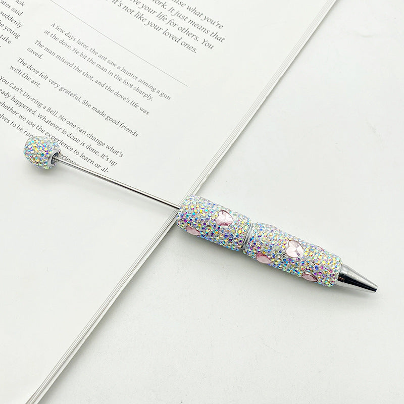Heart-shaped Full Diamond Beaded Pen