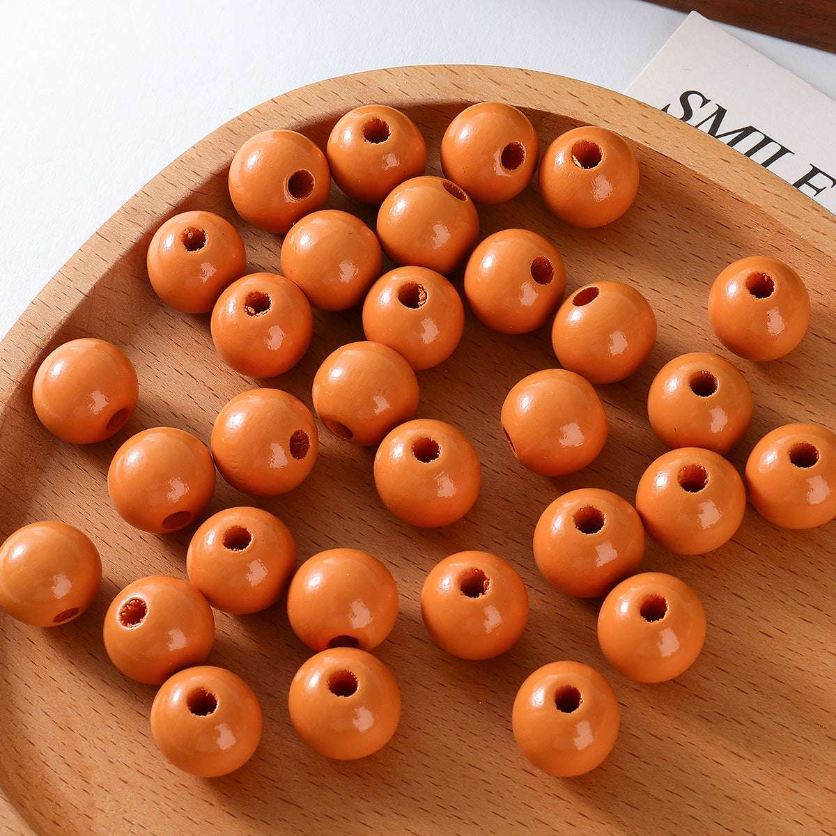 16mm Lotus Wood Round Bead Leopard Print In Stock Tassel Leopard Print