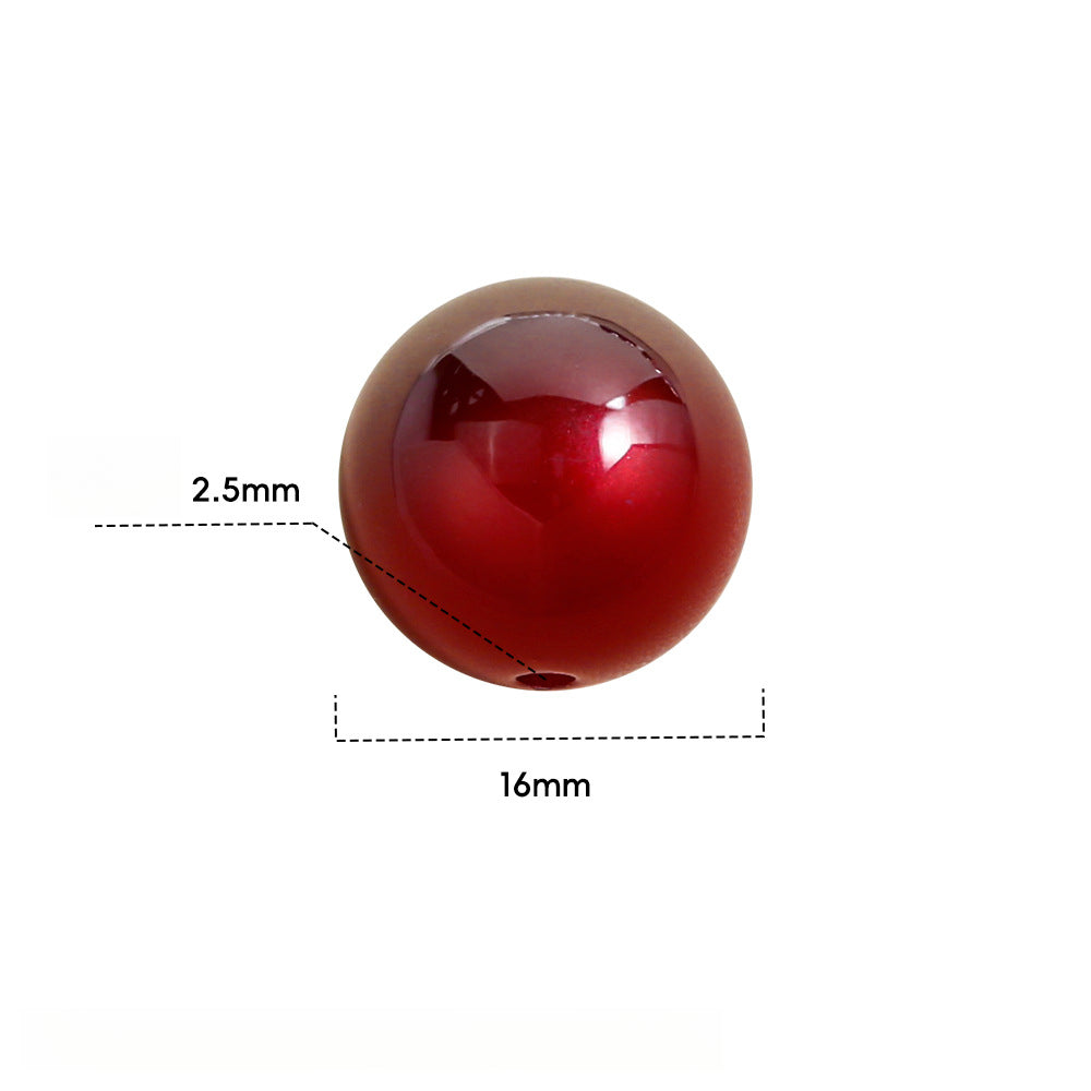 Mabei Two-Color through Hole round Beads Gradient Solid Color Plating round Beads