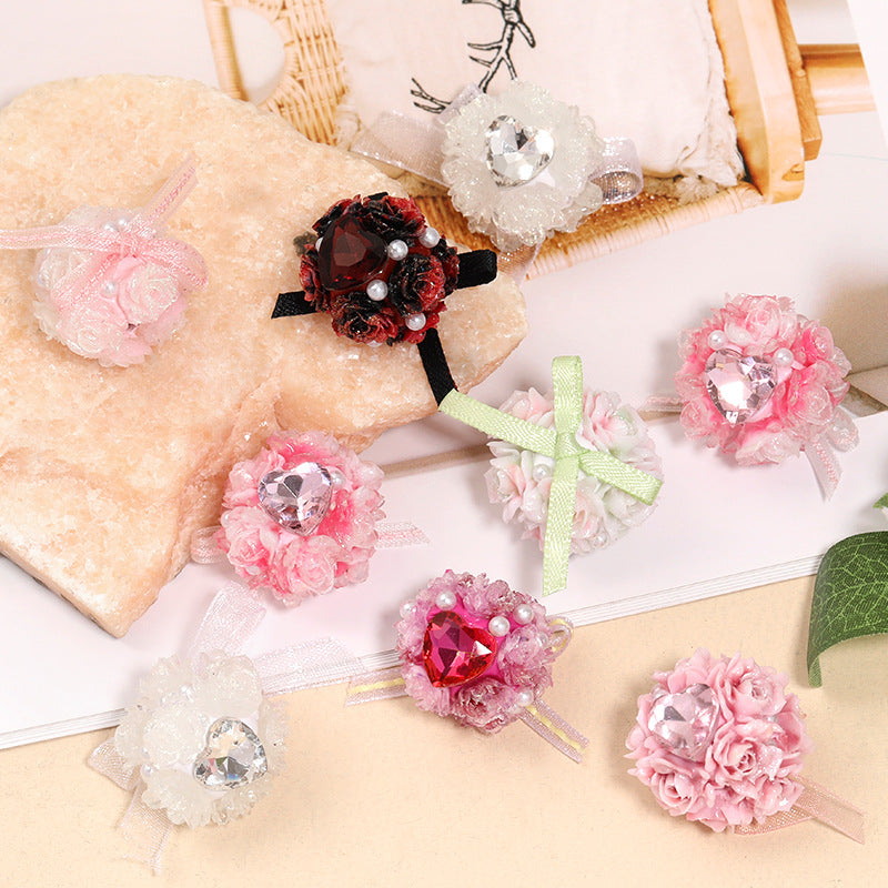 10 Pcs Resin Rose Flower Beads