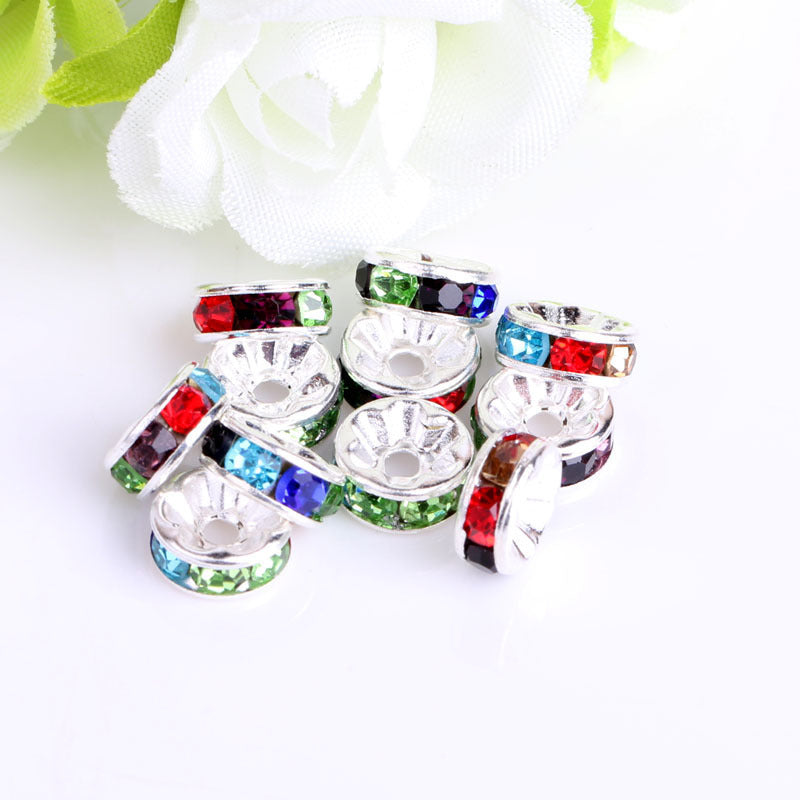 Colorful Diamond Ring Spacer Beads