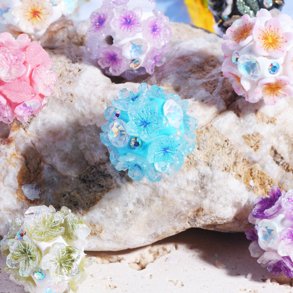 Luminous Flowers Wearable Straight Hole Epoxy Beads