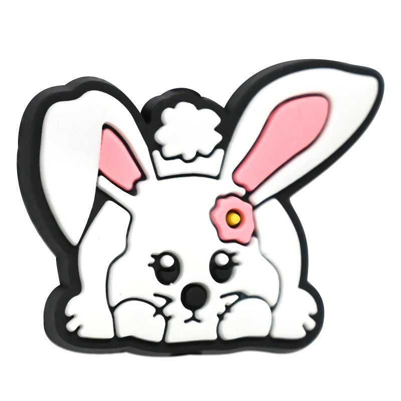 Cute Cartoon Easter Bunny Silicone Focal Beads