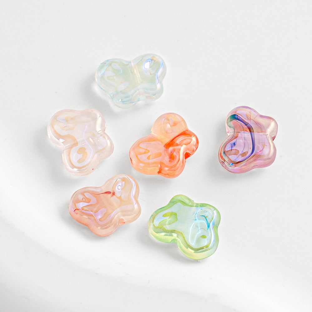 30 pieces of cloud transparent butterfly beads