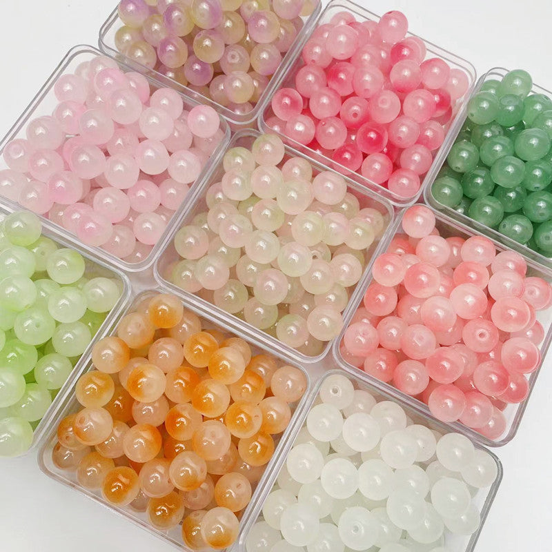 8mm two-color glass beads