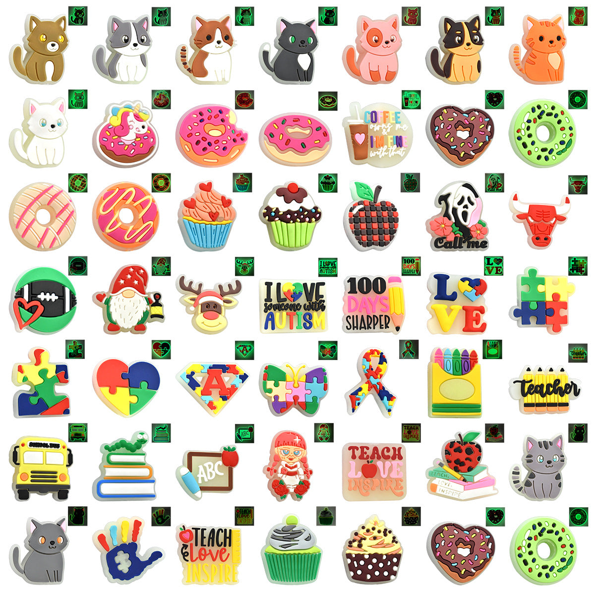 Cartoon Fluorescent Series Silicone Focus Beads Silicone Focus Beads