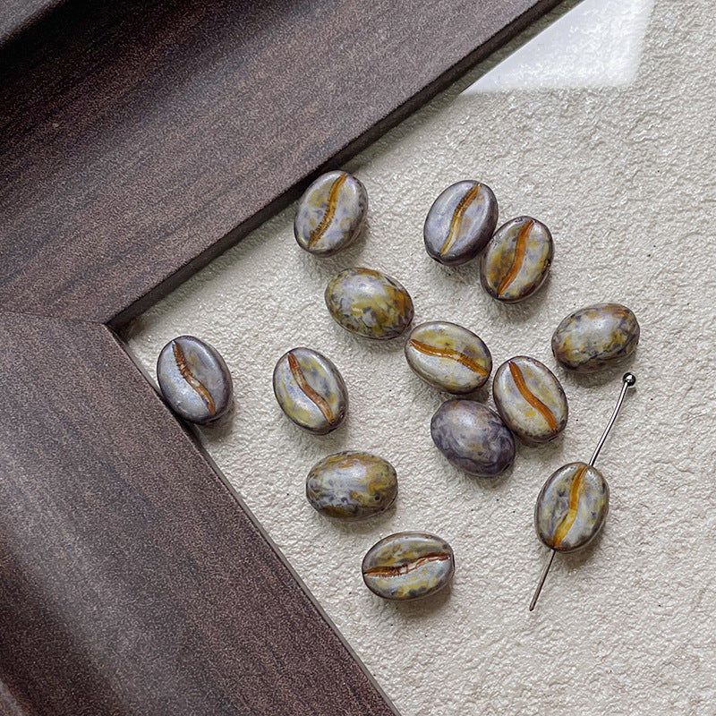 Coffee Bean Czech Glass Beads