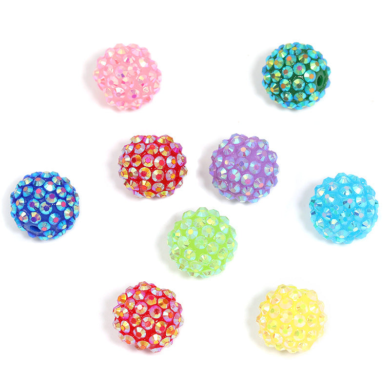 Colorful Heavy Beads Fashion Resin Inlaid Diamond Ball Loose Beads
