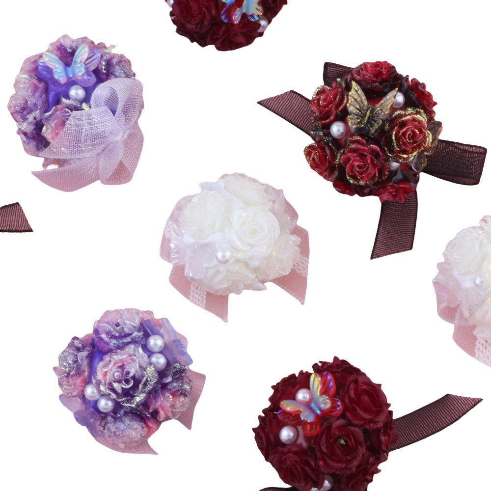 Butterfly Pearl Rose Bow Flower Ball