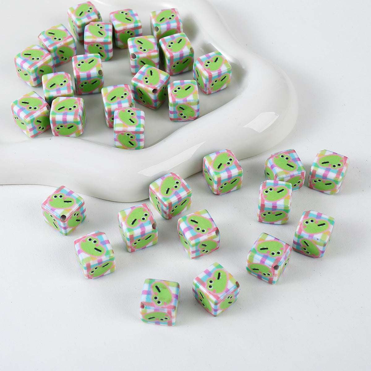 12mm Painted Color Acrylic beads Hamburger Bread Ice Cream Bear Squares