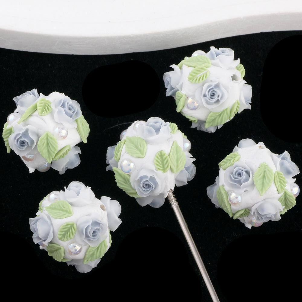 Fresh Flower Ball Drill Ball Pen Straight Hole Beads