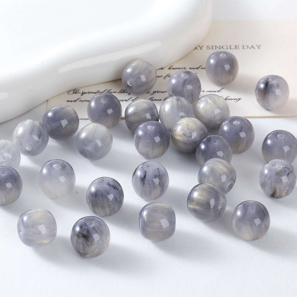 12mm fine glitter liquid sand faux cat's eye Resin beadable Beads