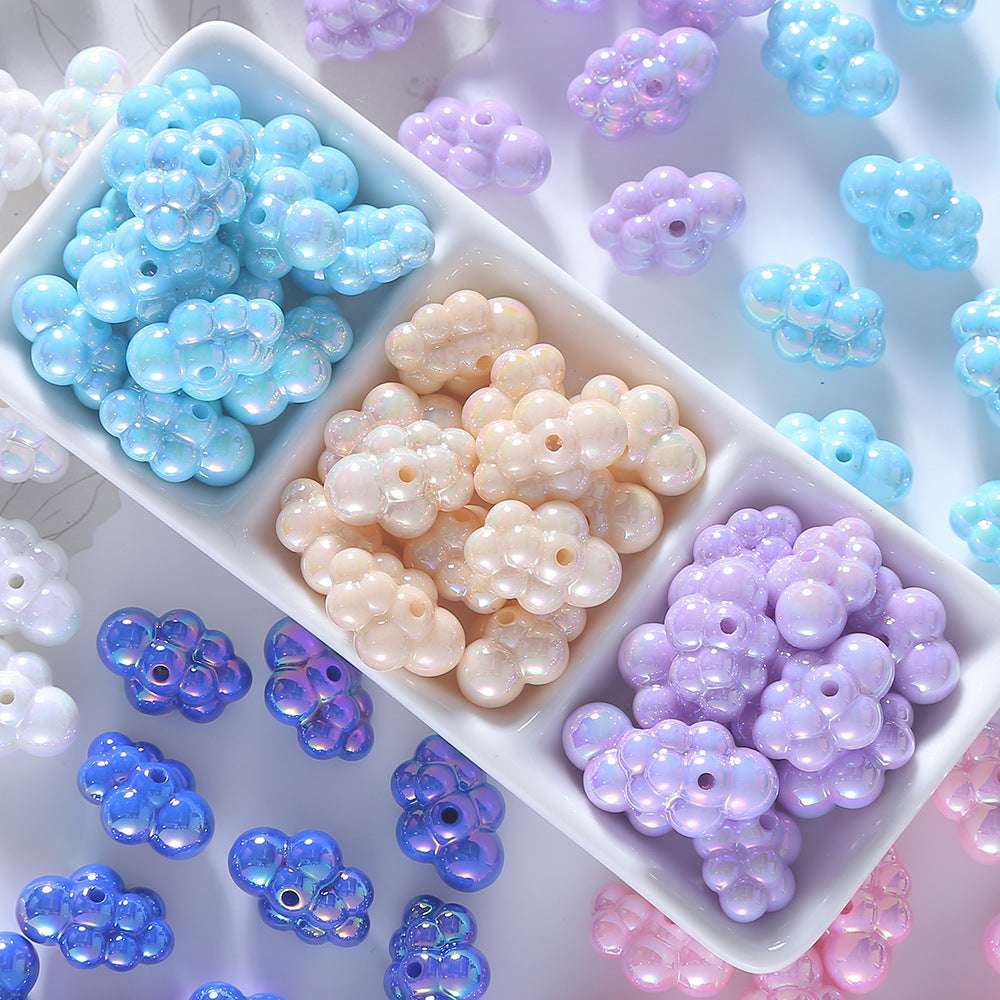 Macaron Electroplated Solid Color Cloud Through Hole Keychain Accessories Resin Beads
