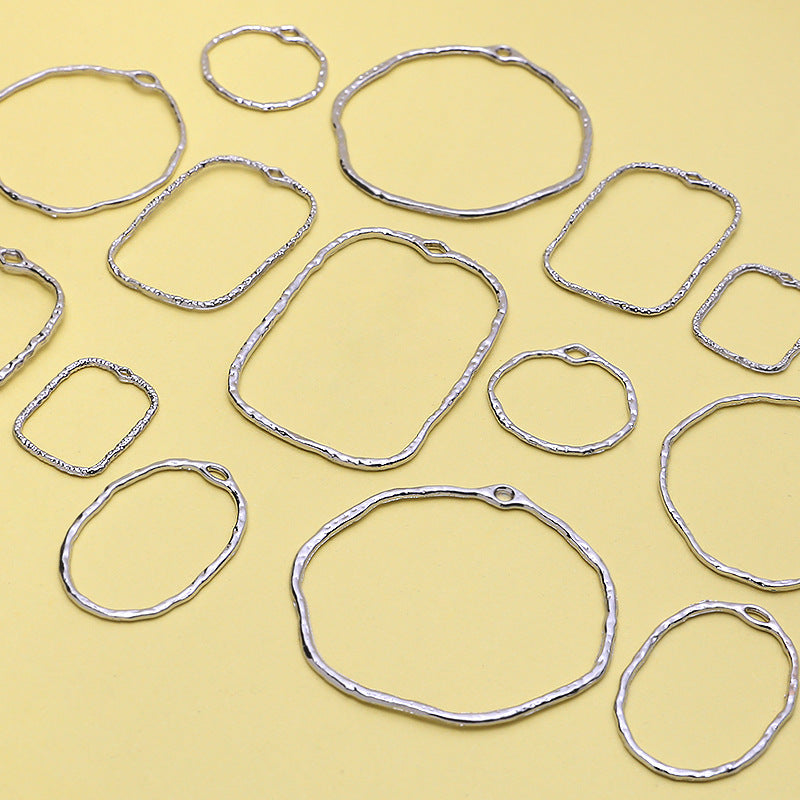 Alloy Irregular earrings Geometric Round Wrinkled Hollow Frame