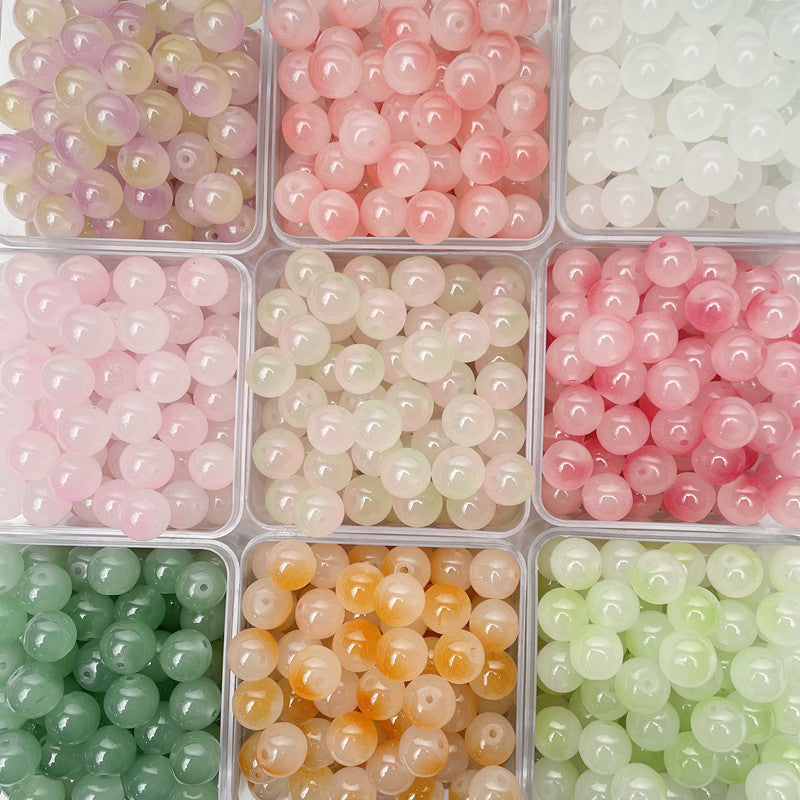 8mm two-color glass beads