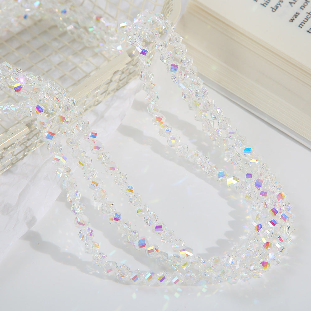 6mm artificial crystal Rhombus Beads Pointed Faceted Beads