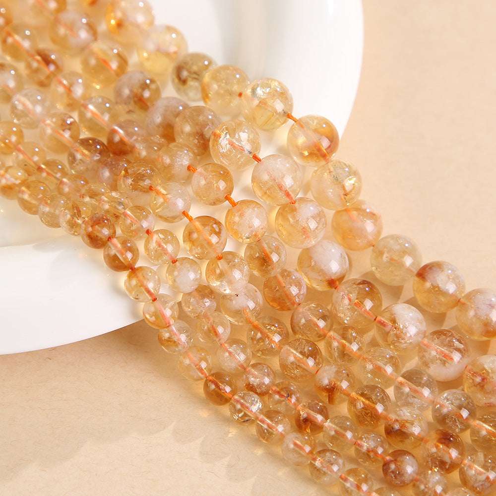 10mm natural citrine beadable beads