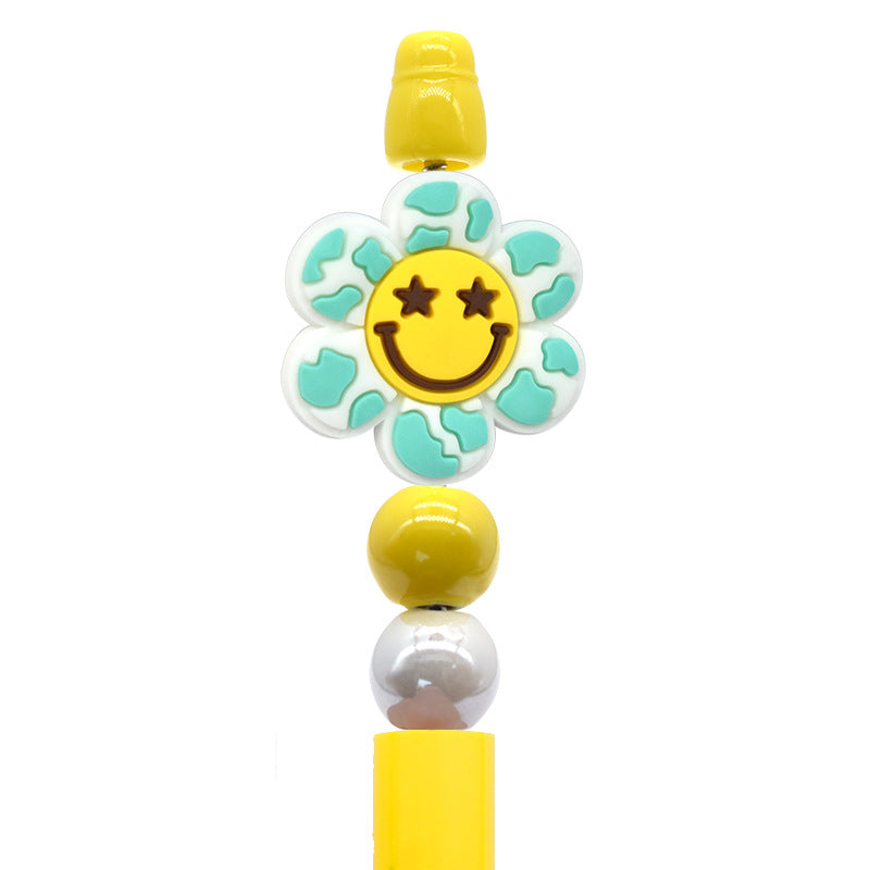 Cute Flower Handmade Beaded Silicone Focal Beads