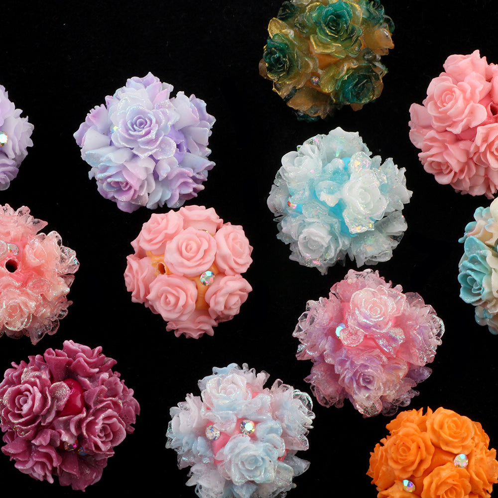 3d artificial soft rose flower ball