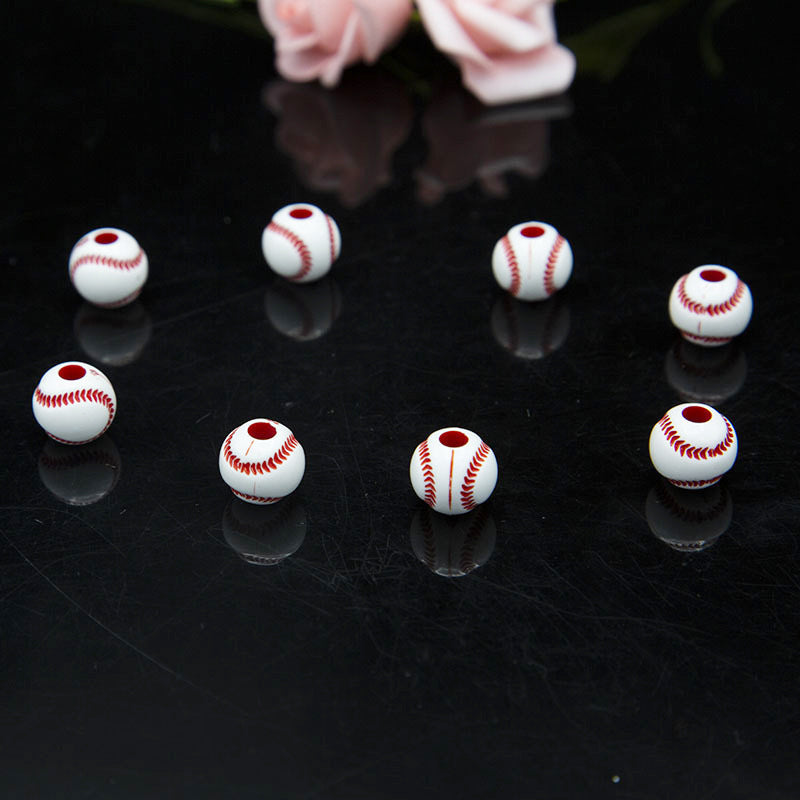 Straight Hole Creative Funny Simulation Baseball Beads Handmade Sports Style diy of Beaded Loose Beads Jewelry Accessories