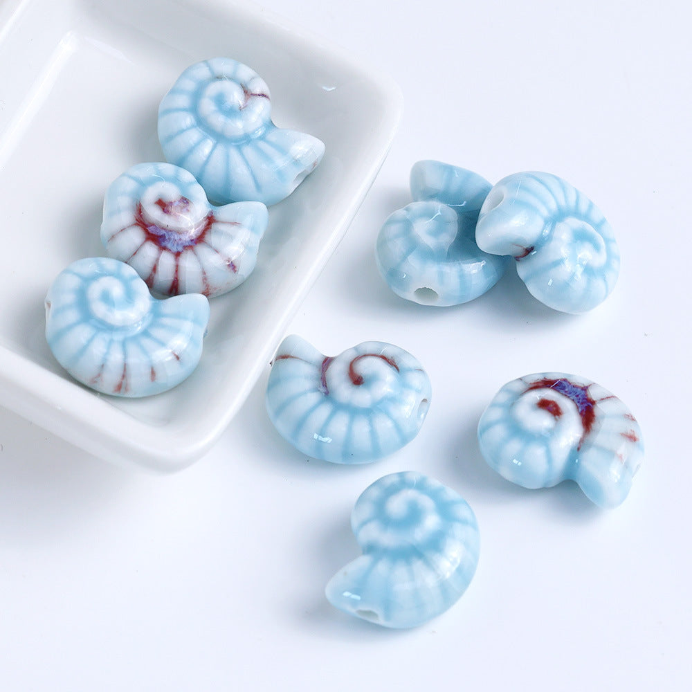 Snail Ceramic conch beadable beads