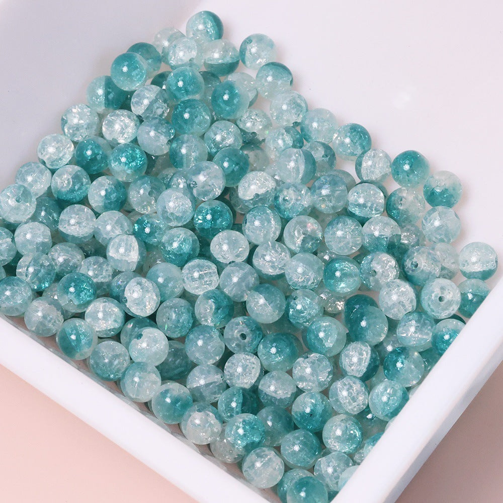 10mm Three-Color Ice Soul Crackle Beads Handmade Glass Beads Loose Beads