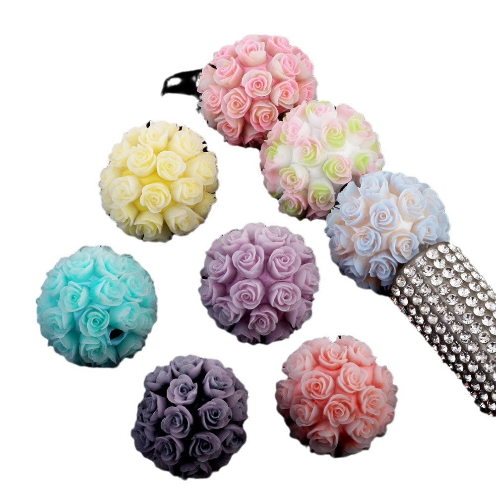 Colorful Rose Flower Luminous Clay Ball Ceramic Clay Drill Ball
