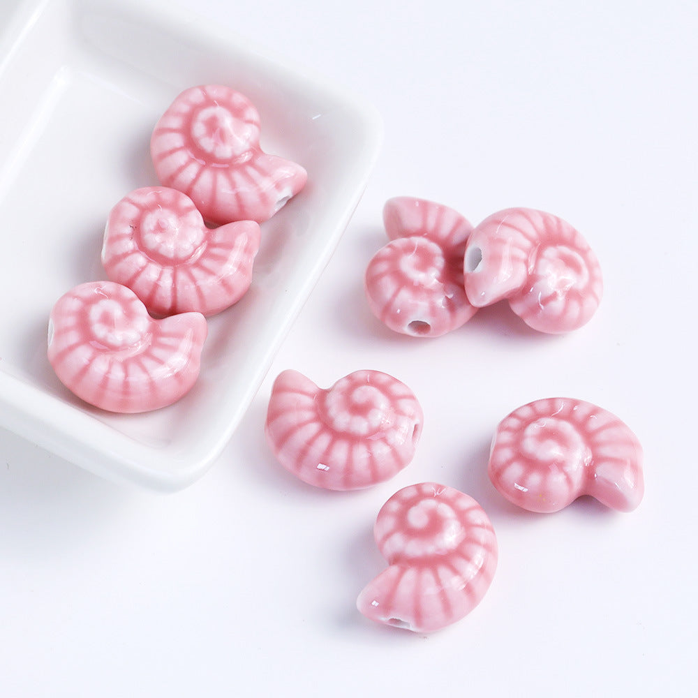 Snail Ceramic conch beadable beads