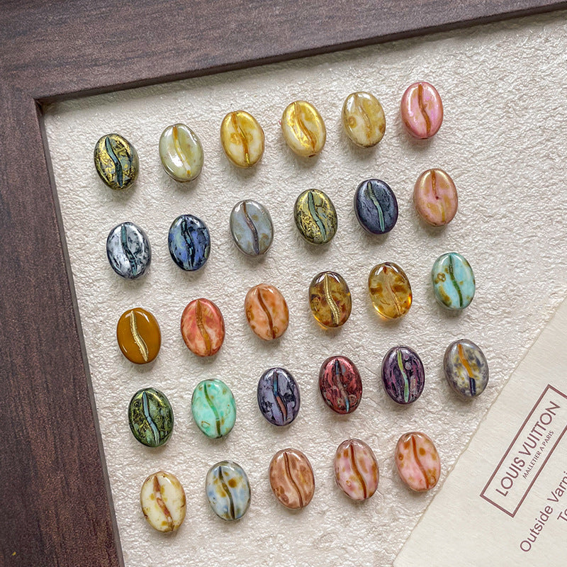 Coffee Bean Czech Glass Beads