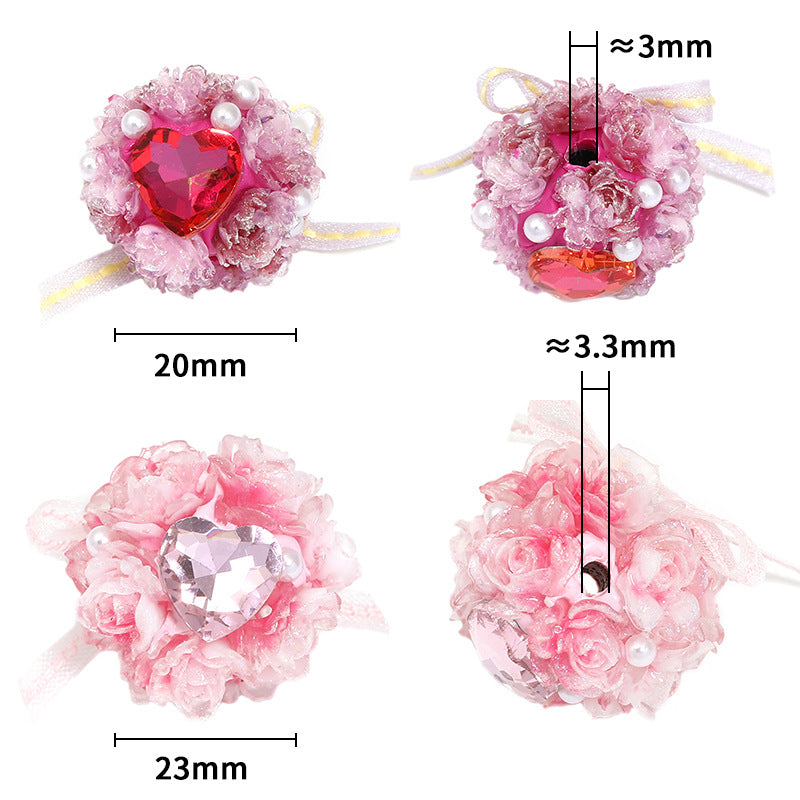 10 Pcs Resin Rose Flower Beads