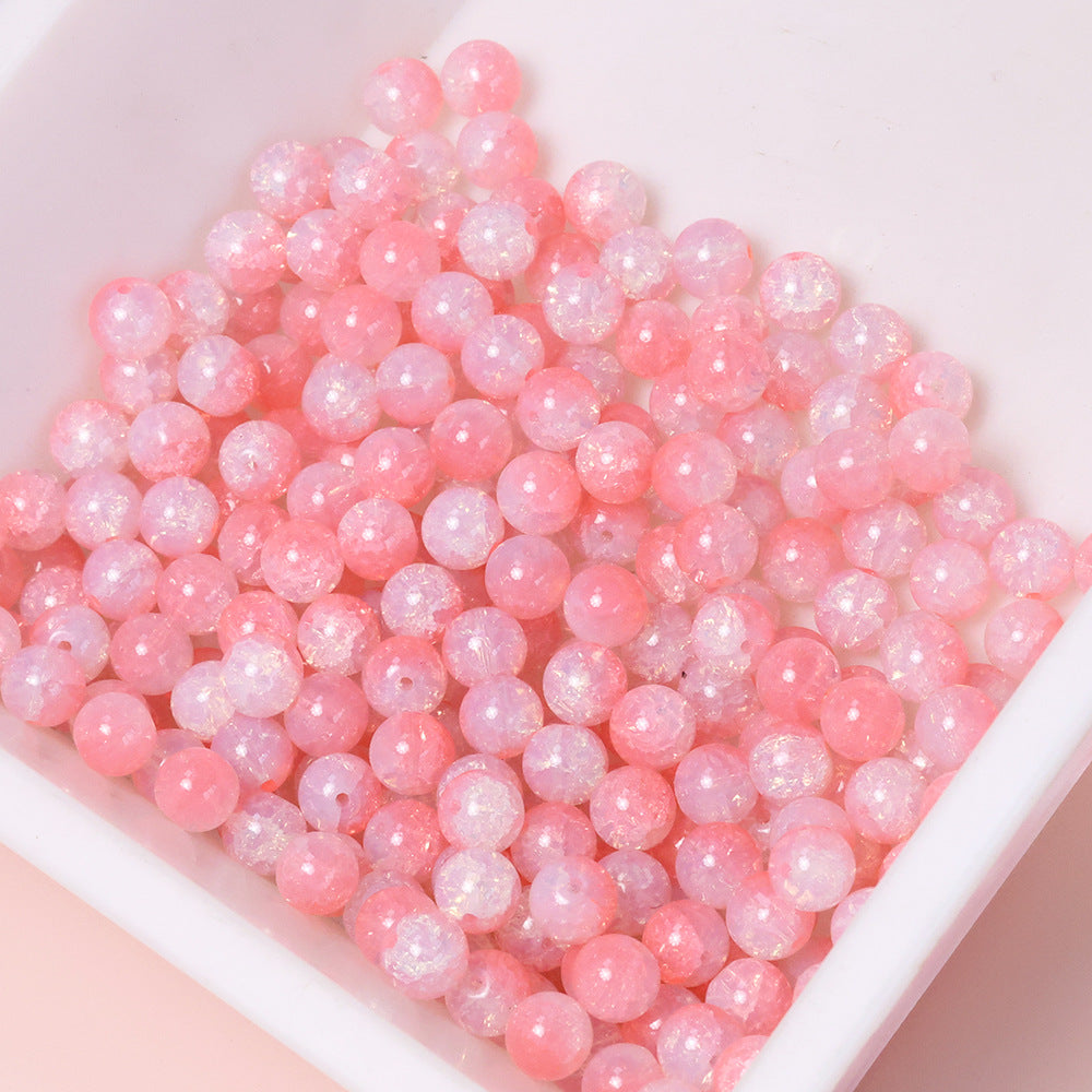 10mm Three-Color Ice Soul Crackle Beads Handmade Glass Beads Loose Beads