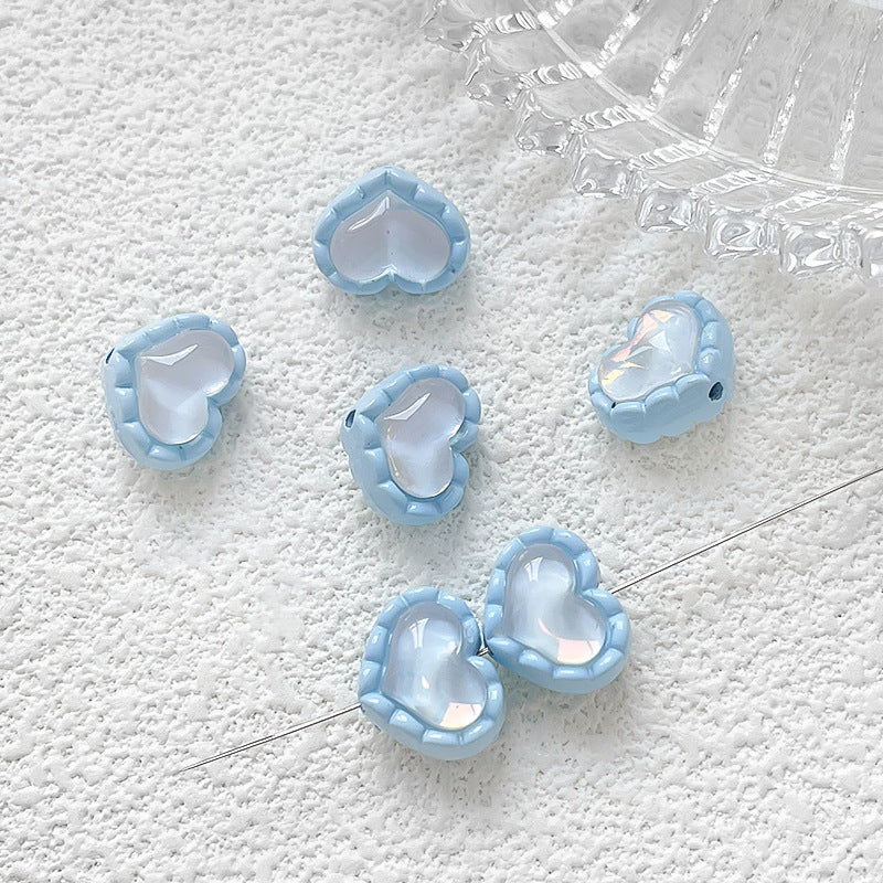 10 pcs Sweet Jelly Star Heart Beads Alloy