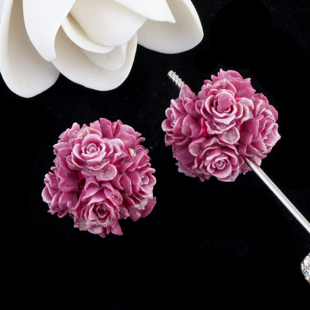 3d artificial soft rose flower ball