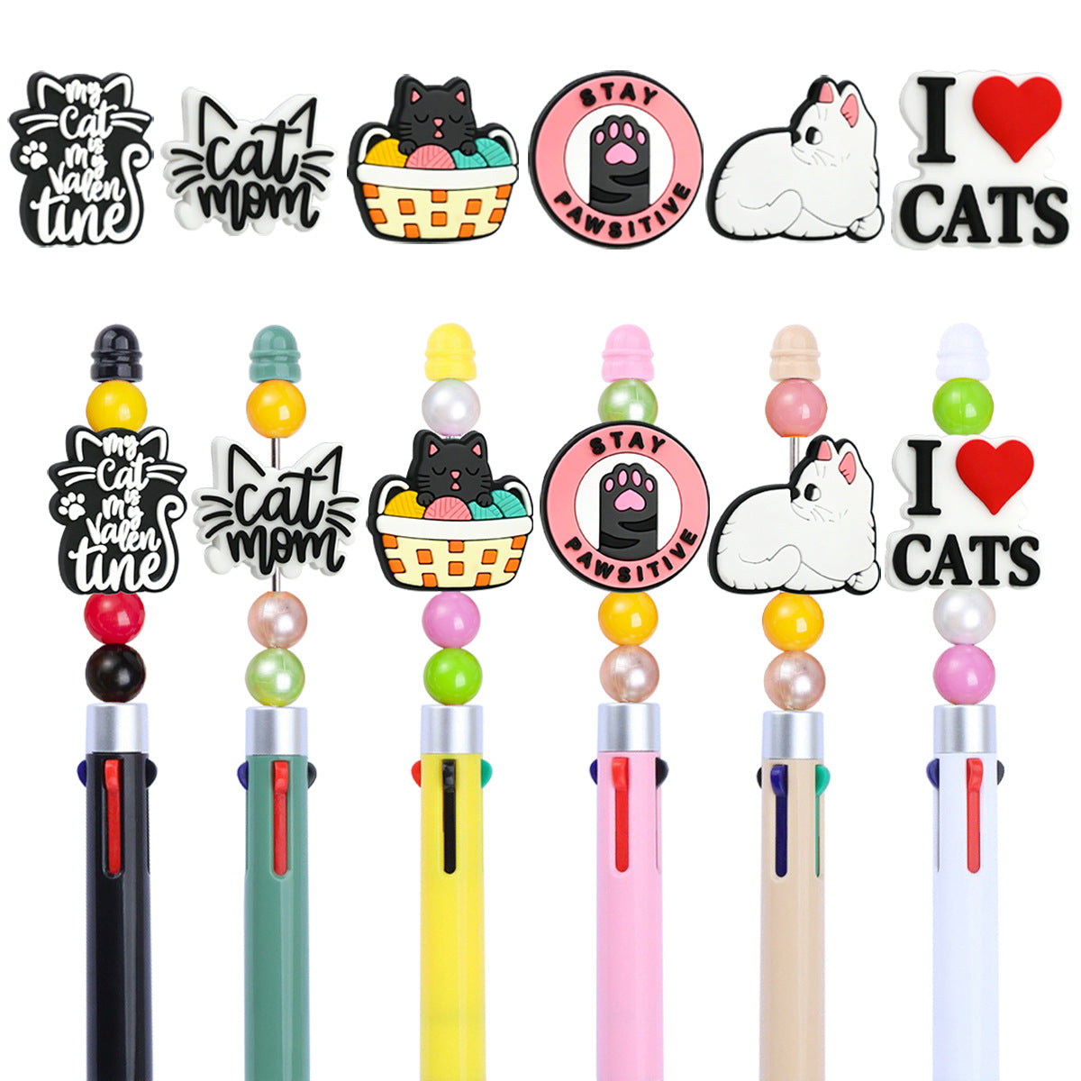 Kitten Shape Silicone Focus Beads
