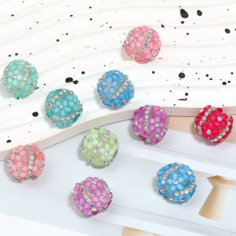 Five-petal Flower Beaded Claw Chain Acrylic Drill Ball