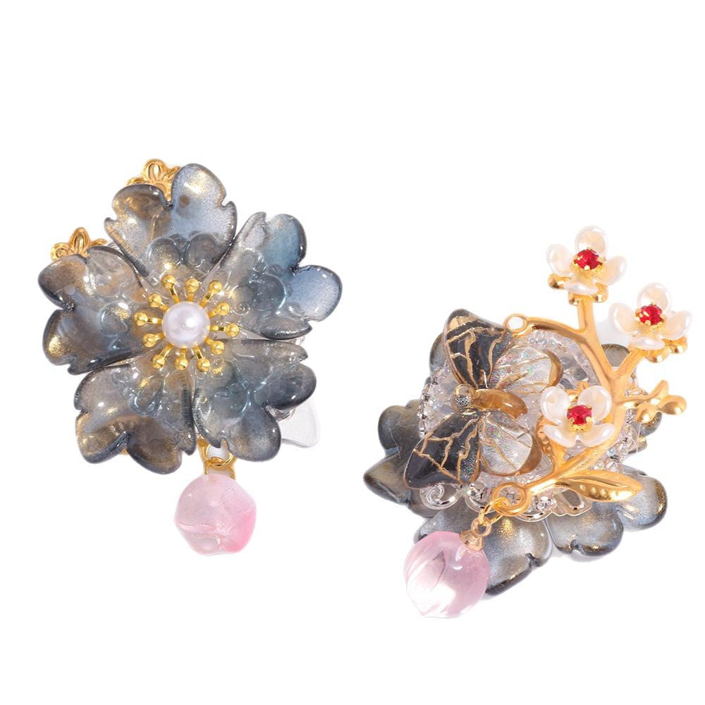 Pink Glass Flower Beads