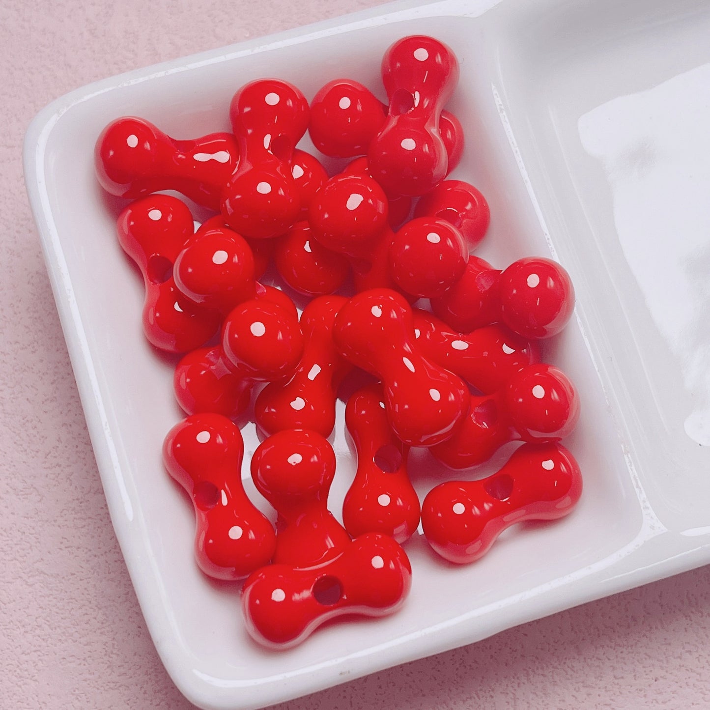 10 pcs Large Grain Acrylic Beads with Baked Paint