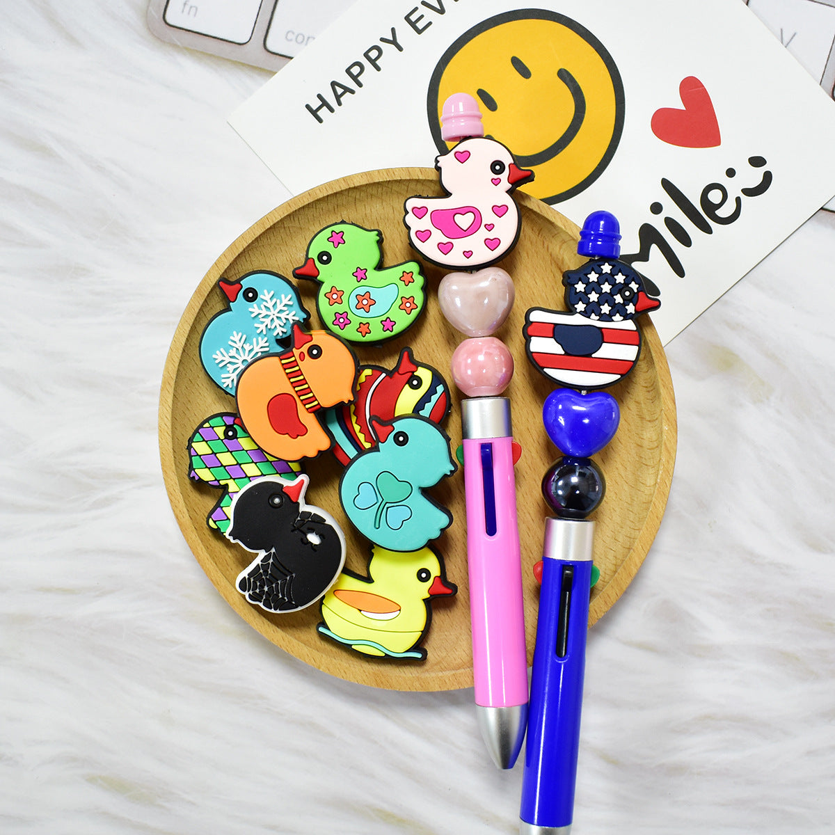 Cute Cartoon Duck Silicone Focus Beads