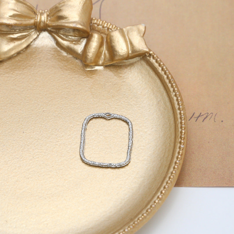 Alloy Irregular earrings Geometric Round Wrinkled Hollow Frame