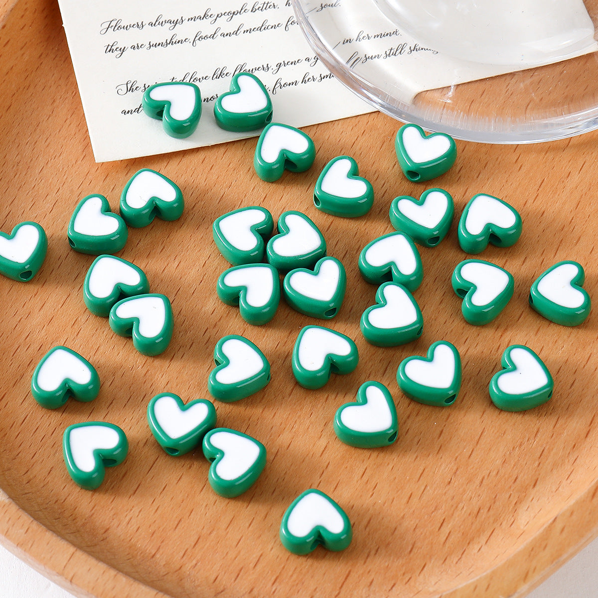 Heart-shaped Acrylic Oil Drop Beads