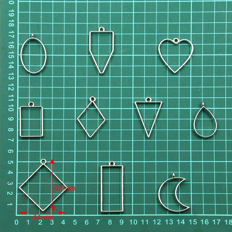 3 Colors DIY Alloy Jewelry Mixed Geometric Shapes Epoxy Resin Mold Frame