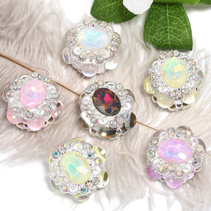 Double-sided Rhinestone Oval Soft Clay Beads