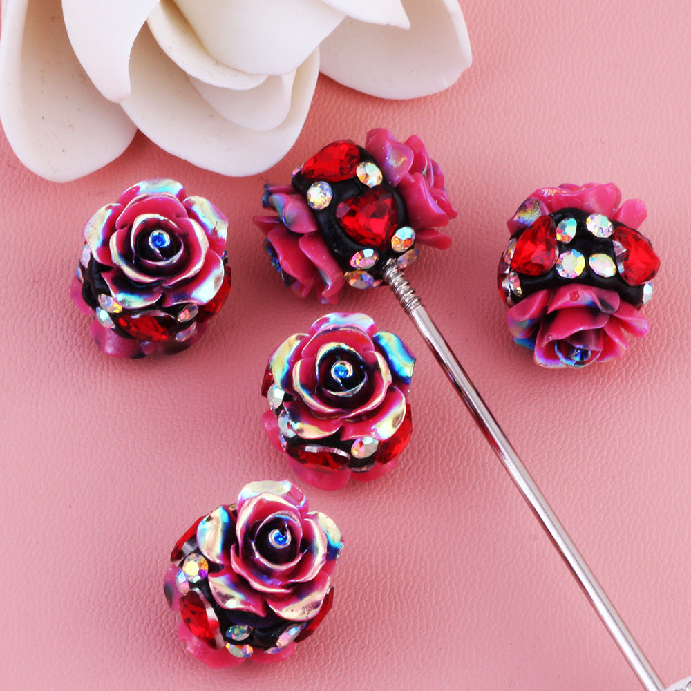 Double-sided Diamond-encrusted Rose Flower Soft Clay Diamond Ball