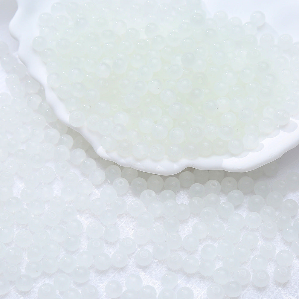 6mm Two-tone Glass Beads Imitation Jade Baking Lacquer Glass Beads