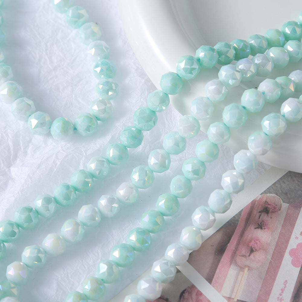 8mm Ice Cream Cut Mixed Color Wheel Beads Faceted Beads
