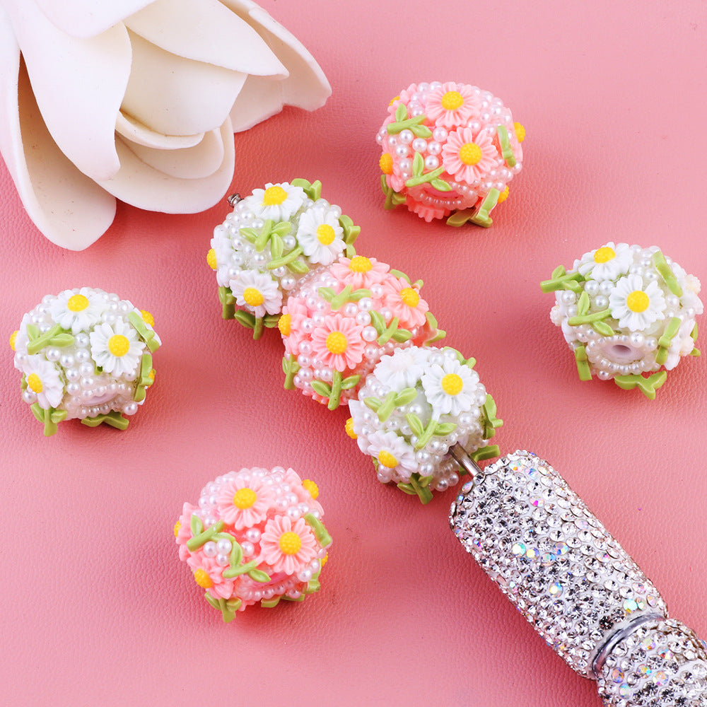 Small Daisy Pearl Flower Ball Colorful Beads