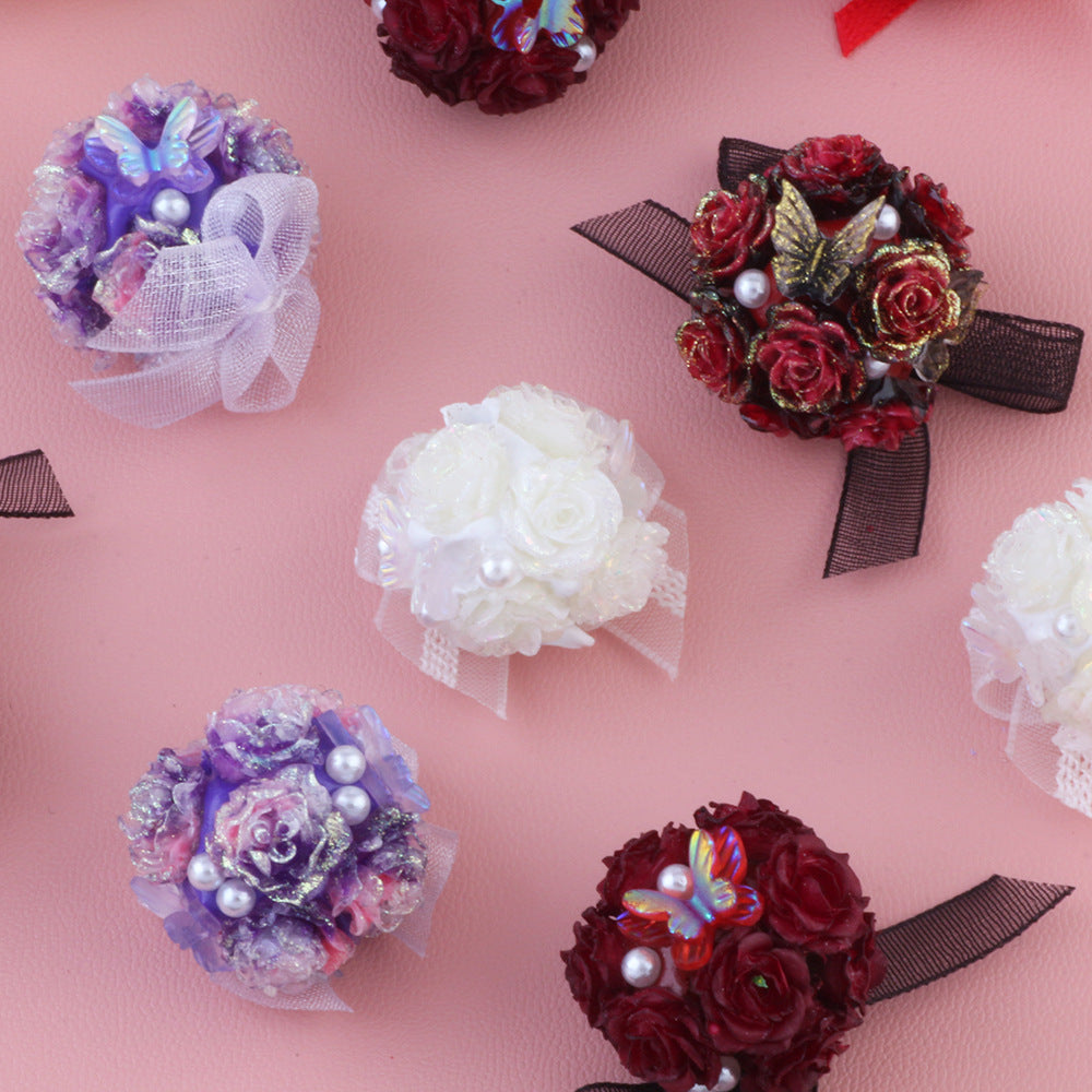 Butterfly Pearl Rose Bow Flower Ball