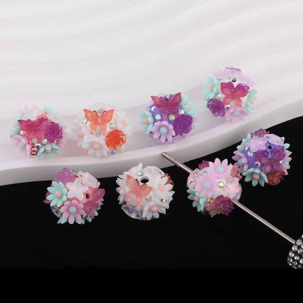 Camellia Flower Cluster Ball Light-Changing Butterfly Soft Clay Drill Ball
